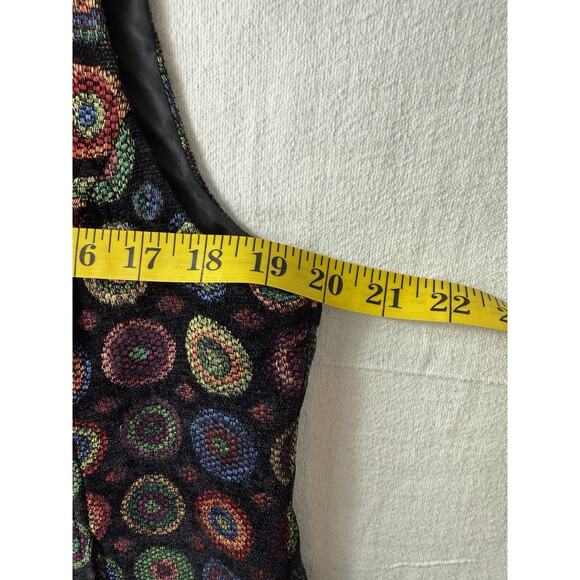 Christopher & Banks Vest Women Art To Wear Circle Geometric Pattern Collar Sz M - Picture 11 of 13